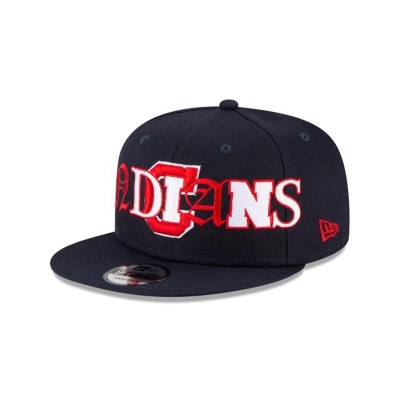 Sapca New Era Cleveland Indians MLB Mixed Font 9FIFTY Snapback - Albastri